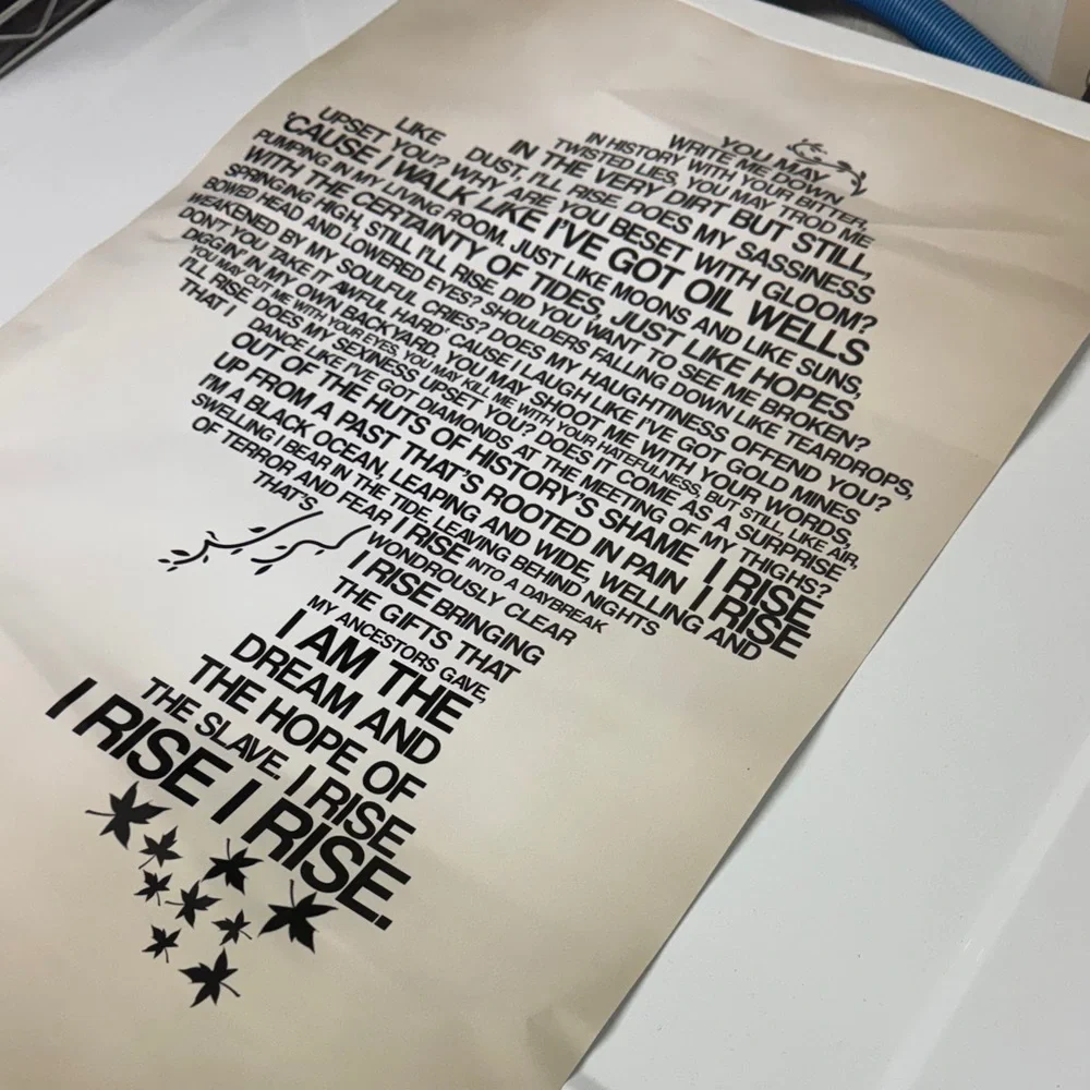 Typography Art Print - 'I Rise' Black on Cream Wall Art - Picture 4 of 5